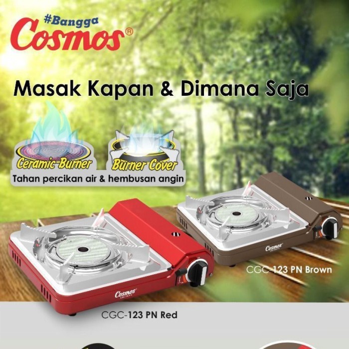 COSMOS kompor Gas Portable CGC 123 PN R/BR - Kompor Piknik BBQ - Warna Random