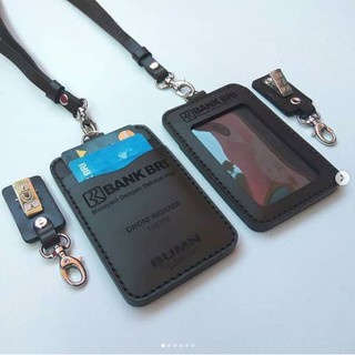 

Name Tag Kulit Custom, Id Card Holder, Id Holder, Tempat Id Car, Name Tag BRI Warna Coklat Tua