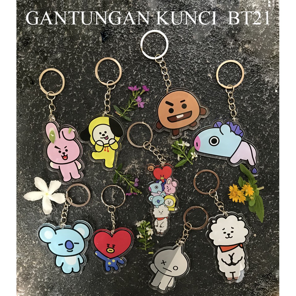 GANTUNGAN KUNCI BT21 / GANTUNGAN KUNCI AKRILIK BT21 / GANTUNGAN AKRILIK BTS