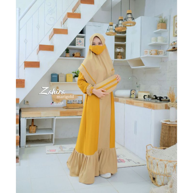 ZAHIRA BY MOZBUE GAMIS SET KHIMAR FREE MASKER CLUTCH BAG GOODY BAG