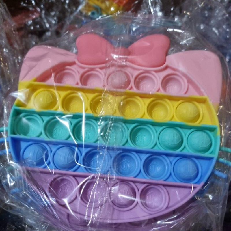 POP IT FIDGET TOY / POP IT PREMIUM ADA EMBOSSNYA / POP IT MURAH / POP IT FIDGET TOYS-Hello kitty rainbow