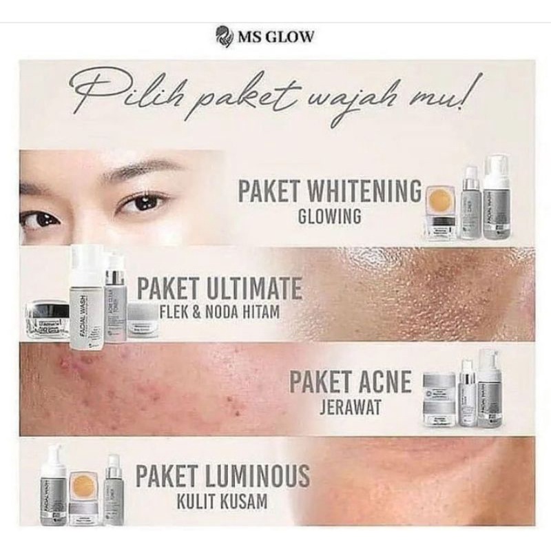 MSGLOW Paket Basic Original Skincare BPOM + Free pouch cantik / MSGLOW ORI /Ready Paket MSGLOW