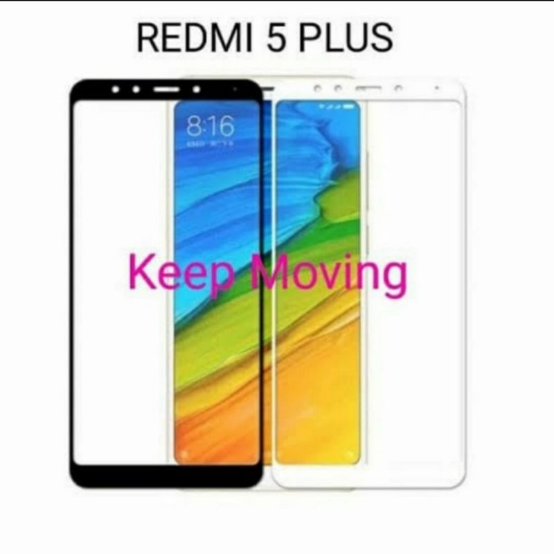 Xiaomi Redmi 5 Plus tempered glass anti gores kaca full lcd