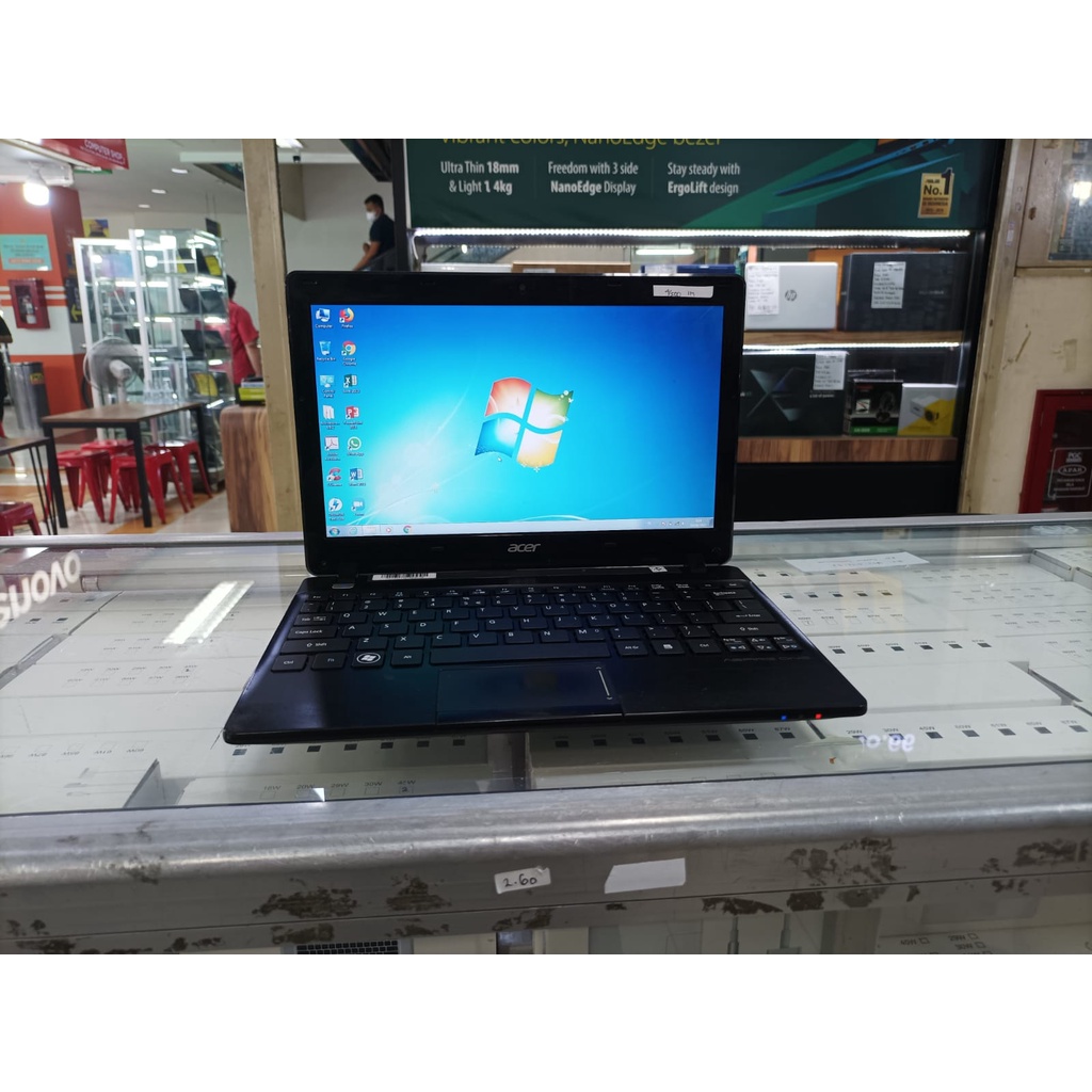 LAPTOP LEPTOP NOTEBOOK SECOND SEKEN BEKAS ACER ASPIRE ONE RAM 4GB HDD 500GB AMD C-70 RADEON MURAH BERKUALITAS ORIGINAL