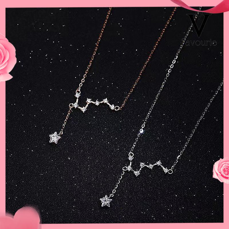 [COD]Big Dipper Wanita Trendy Temperamen Cahaya Mewah Desain Niche Rumbai Kalung Indah Sederhana-FA