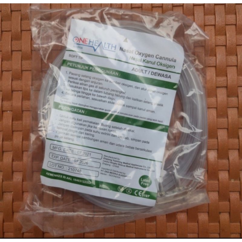 Nasal Oxygen Cannula (DEWASA) / Nasal Kanul Oksigen / Selang Oksigen Dewasa/Anak/Bayi/ Nasal cannula Oxygen