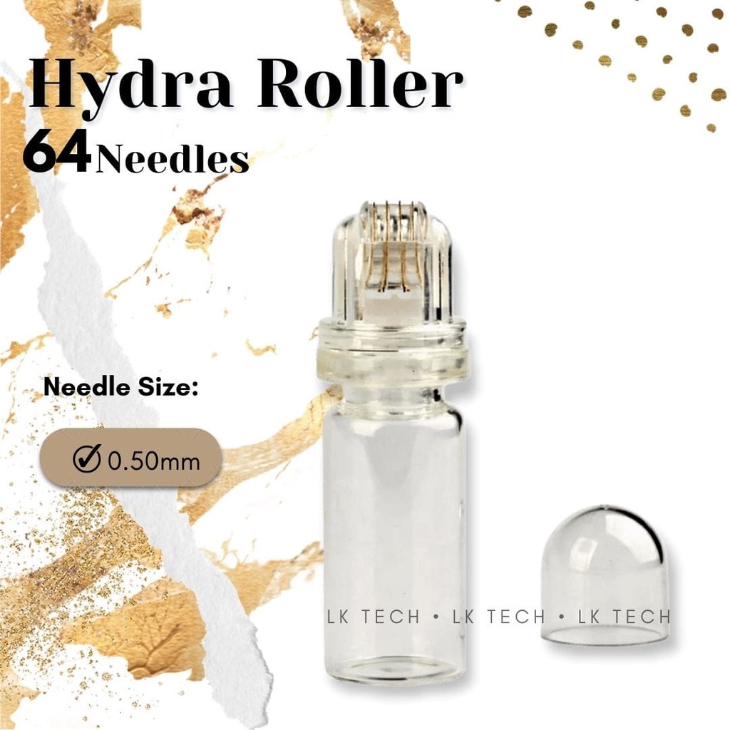 Hydra Roller Pin Mikro 64 Pin Rol Ujung Pin Titanium Injeksi Hyaluronic Otomatis Serum Perawatan Kulit Mengencangkan Pori-pori