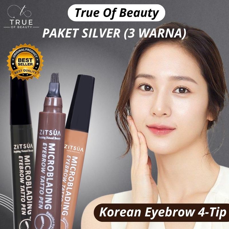 Pensil Alis Korean Tatto Pen 4-Tip Waterproof Microblading ZITSUA