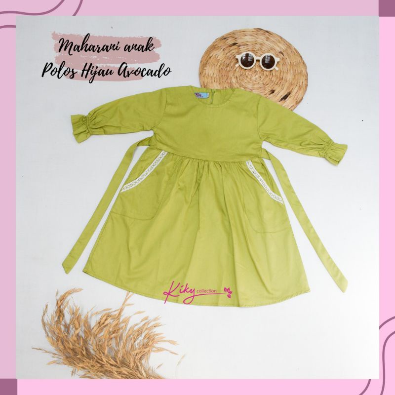 Gamis Katun Jepang Anak Premium Ori Cantik Murah Model Maharani Polos Size S M L XL