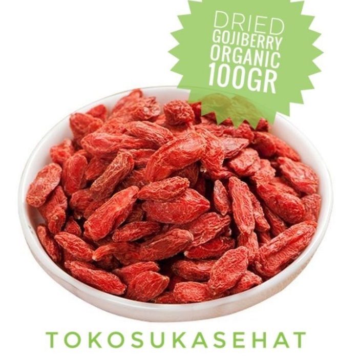 

Premium Gojiberry Dried Organic -100gram ( Buah Kiche Kichi Kice Kici Kering Organik Cemilan Suka Sehat )