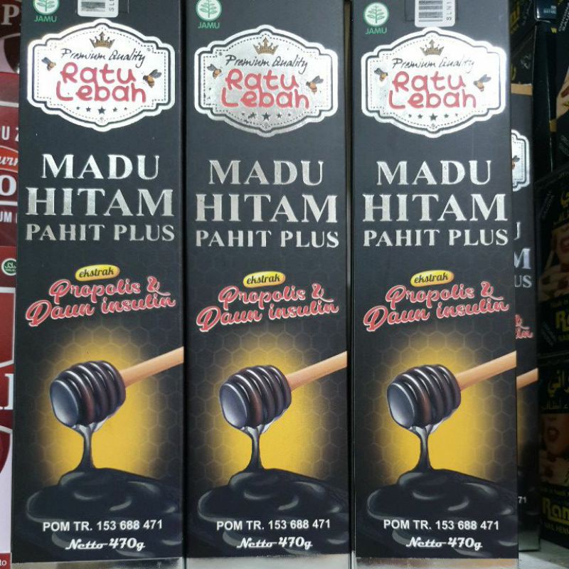 Madu Hitam Pahit Propolis Ratu Lebah original 470gr