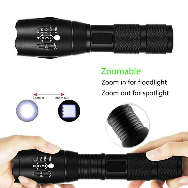 Senter Swat XM-L 2000 T6 E17 Lumens 500m Super Terang Wajib Punya