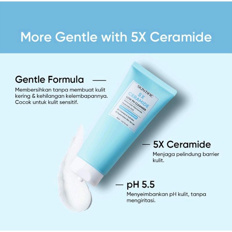 SKINTIFIC 5X Ceramide Low pH Cleanser Gentle Cleanser 80ML