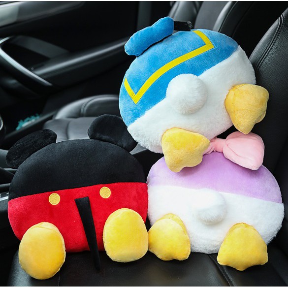 Bantal Kepala Headrest Jok Mobil Motif DISNEY BUTT Mickey Minnie Mouse Daisy Donald Duck