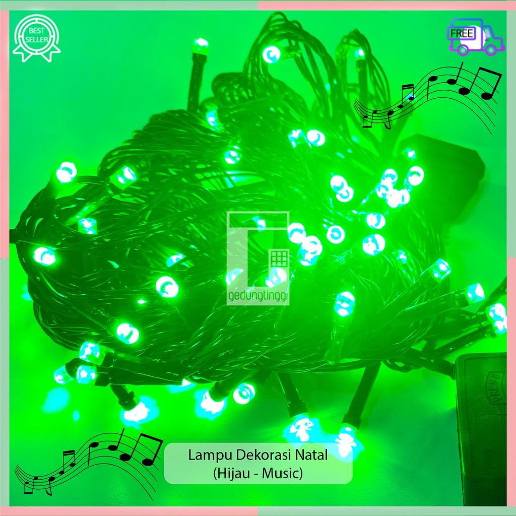 Lampu Hias Hiasan Led Tumblr Tumbler Tambler Natal Ada Suara Musik Music Lagu Warna Warni Merah Kuning Warm White Hijau Biru Kelap Kelip Kerlap Kerlip Kedap Kedip 10 Meter 100lampu 100 Led 10 Meter Christmas Xmas Tree Decor Decoration Lights Murah Outdoor