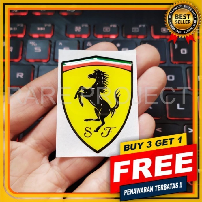 

FERRARI EMBLEM STIKER TIMBUL STIKER OUTDOOR STIKER IMPORT STICKER BODY MURAH