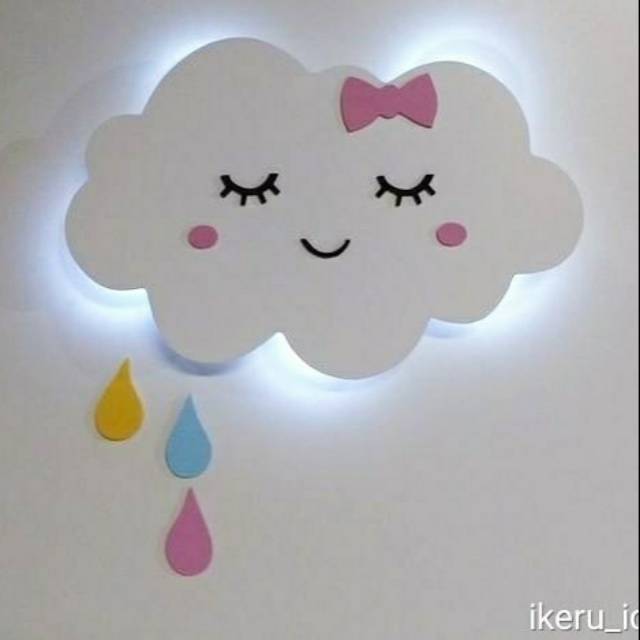 Lampu tidur dekorasi kamar anak, awan tidur + teardrop