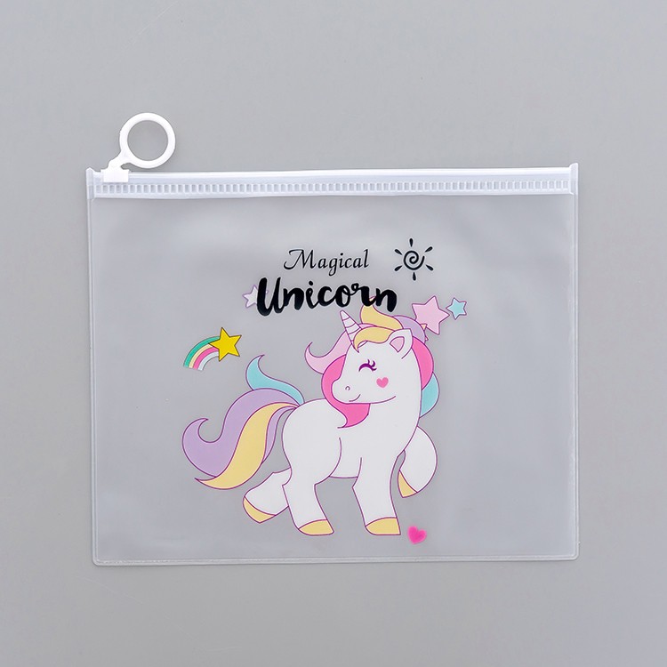 [DEASHOP] TAS KOSMETIK TRANSPARAN MOTIF UNICORN &amp; PANTHER PINK - POUCH KOSMETIK MURAH