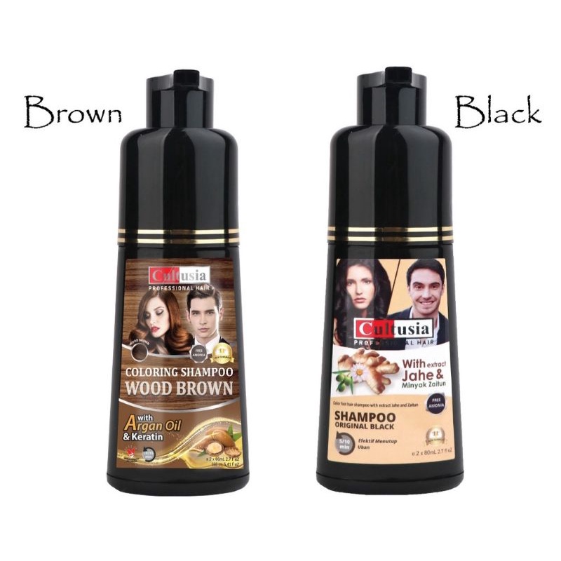 Shampoo Shampo Penghitam Penghilang Uban Rambut Beruban Cultusia Original Semir Rambut Instant