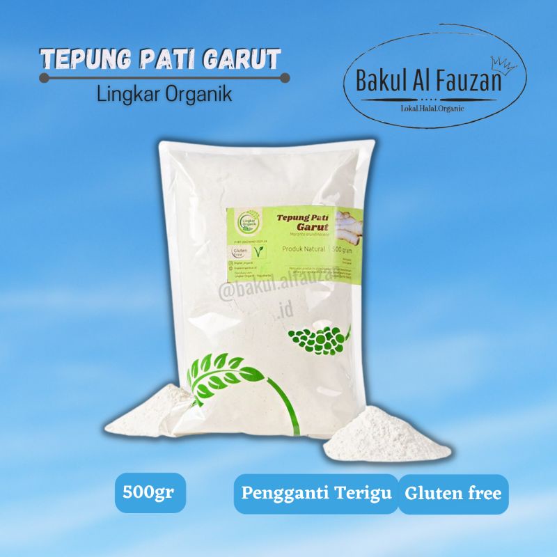 

Tepung Pati Garut | Gluten free | Tepung Sehat, diet,MPASI | Lingkar Organik 500gr | Gluten free