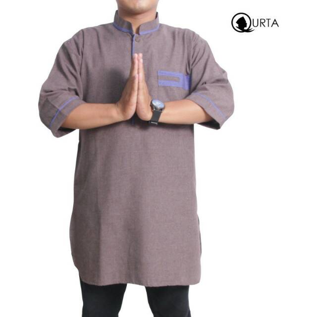 BAJU KURTA PRIA GAMIS SETENGAH PANJANG PRIA PAKAIAN MUSLIM ATASAN PRIA KURTA COWOK QURTA PAKISTAN