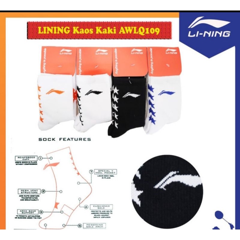 LINING AWL0109 KAOS KAKI LINING ORIGINAL