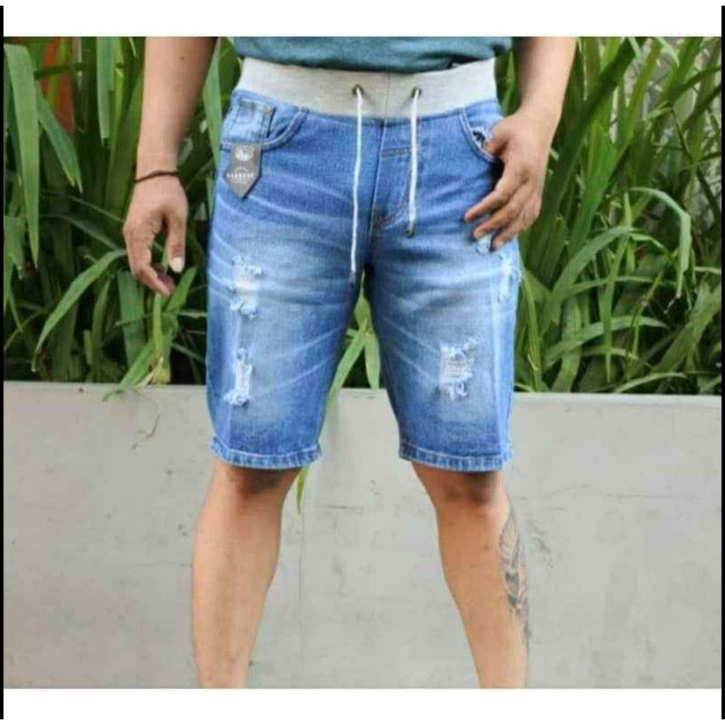 CELANA PENDEK JEANS KOLOR MODEL SOBEK CELANA PENDEK DENIM PINGGANG KOLOR RIP TERBARU DISTRO ORIGINAL