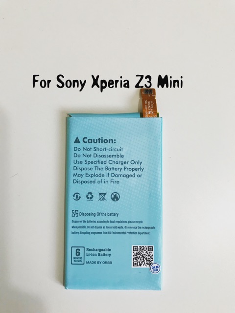 (P) Baterai batre battery Sony Xperia Z3 mini / E5306  Double power/IC Oriens88