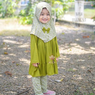 Baju Muslim Anak Perempuan Balita Lucu Murah Nayla Legging Baju Muslim Anak Perempuan Balita Lucu Murah Nayla Legging