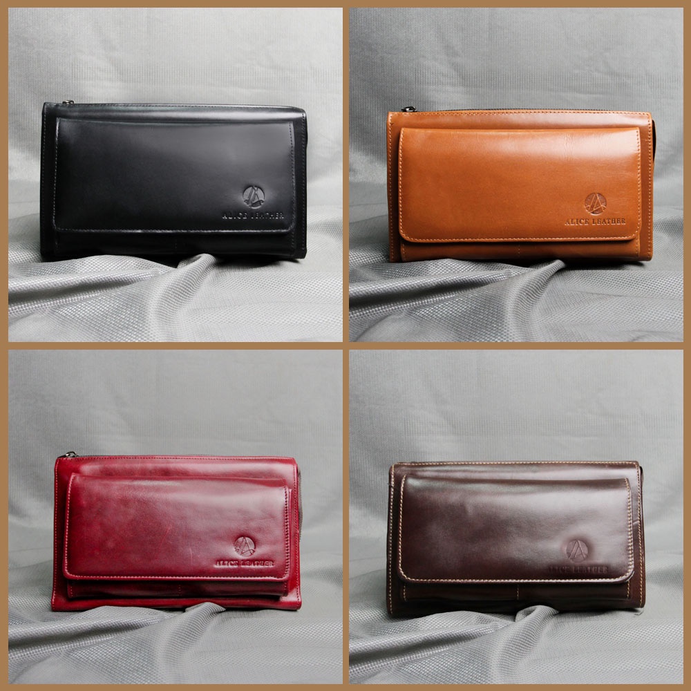 MARETHA WALLET - Dompet Tangan Terbuat dari Kulit Sapi Asli Dompet Wanita ALICE LEATHER Kode : AH01