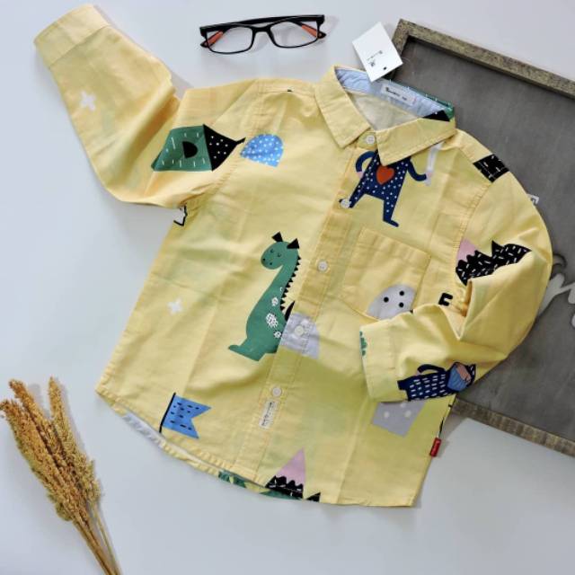 LD2 - ATASAN ANAK PREMIUM DINO SHIRT (PREMIUM IMPORT)