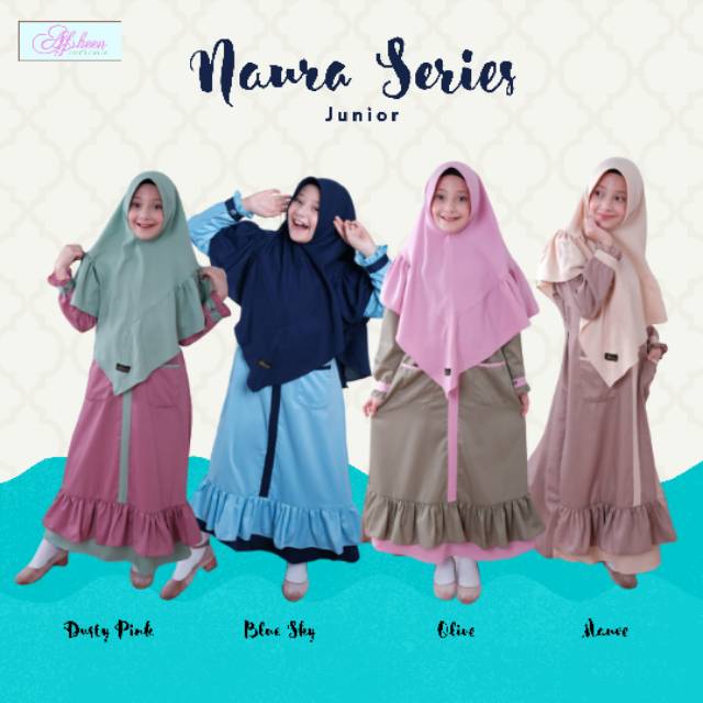GAMIS NAURA SERIES BY AFSHEEN GAMIS ANAK SYARI POLOS