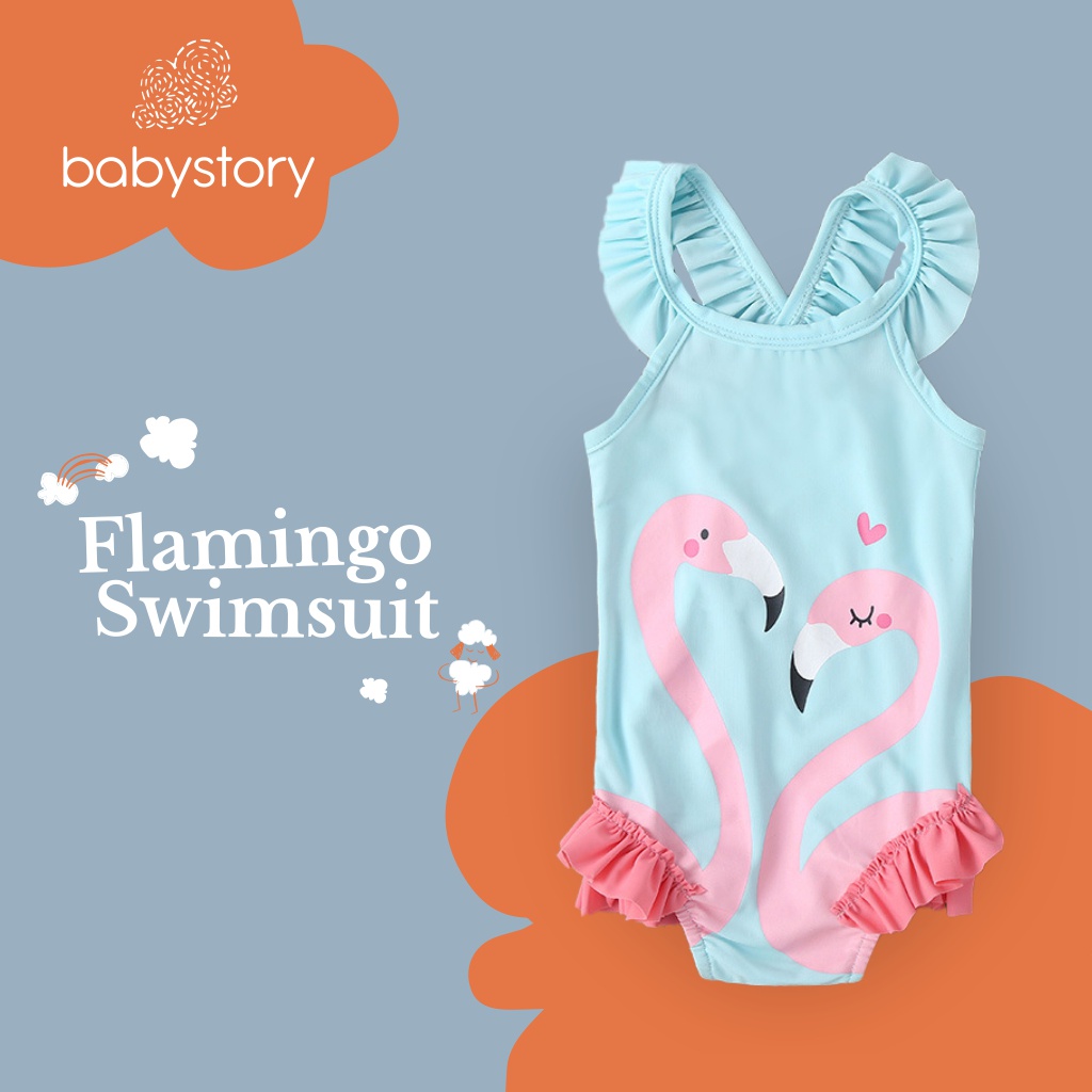 Baju berenang anak perempuan bayi perempuan Flamingo swimming suit