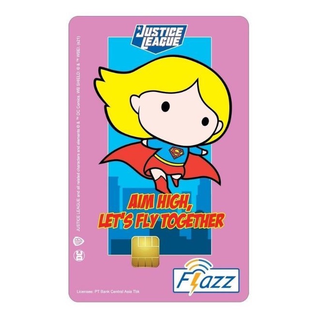 Kartu Flazz BCA Gen2 /Gen 2 Limited Edition Justice League SUPERGIRL 2021 ORI /Like eTOLL eMONEY Tapcash or Brizzi