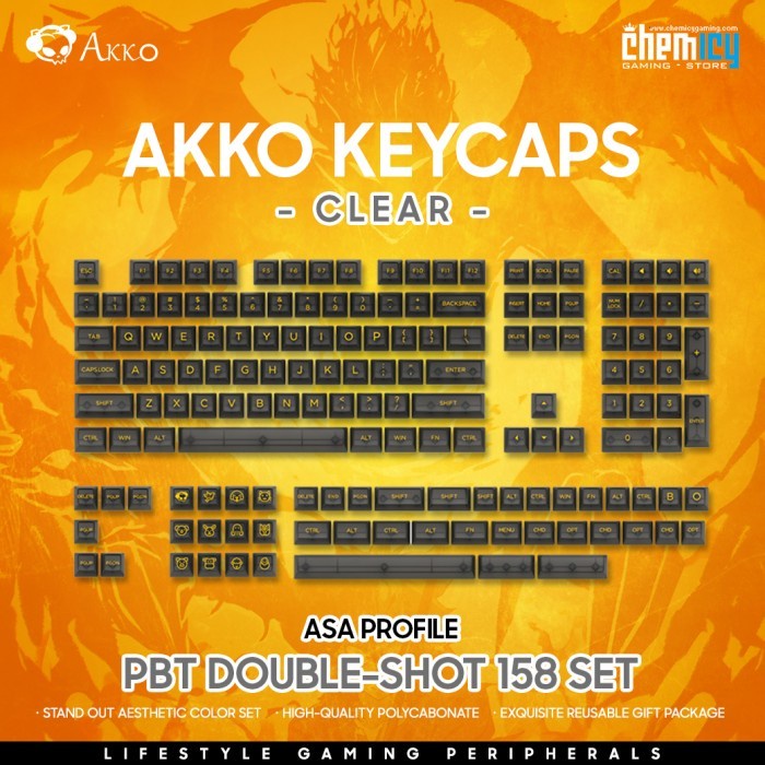 Akko Clear Transparent Keycaps 155 Set ASA Profile