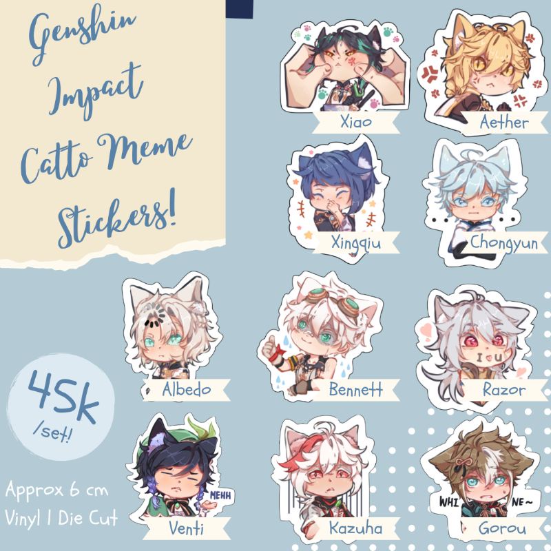 [Genshin Impact Fanmerch] Die Cut Sticker Set