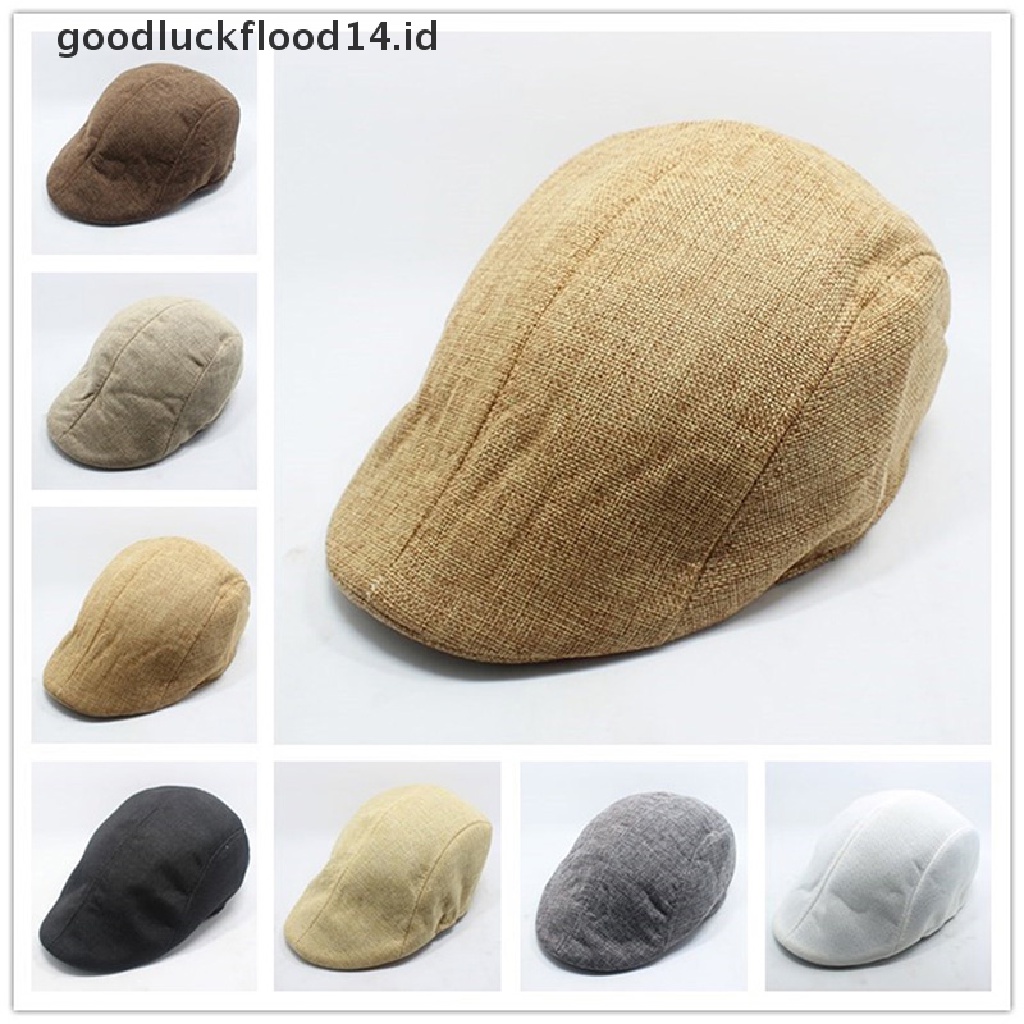 Topi Baret Model Flat Gaya Vintage Untuk Pria