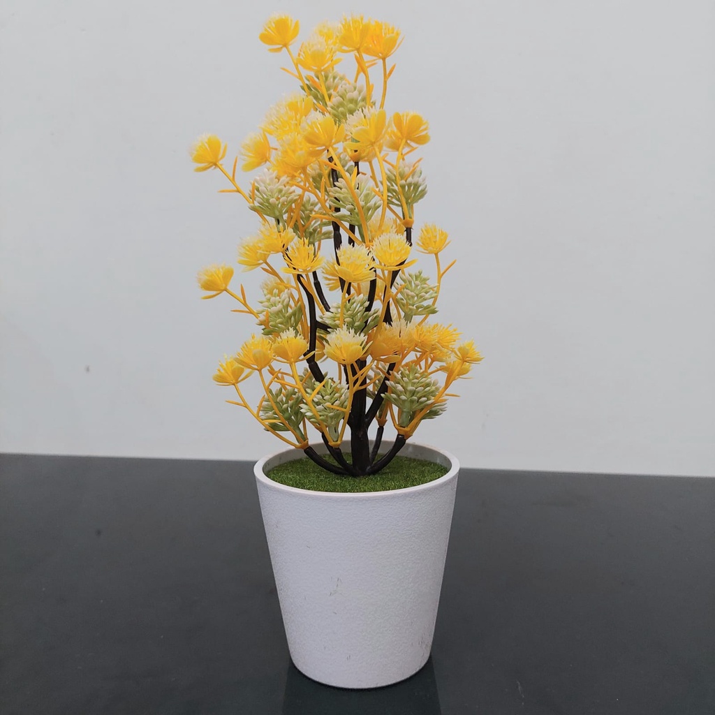 Bunga Plastik Hias Pajangan pot Tanaman Dekorasi pohon Bonsai Seruni