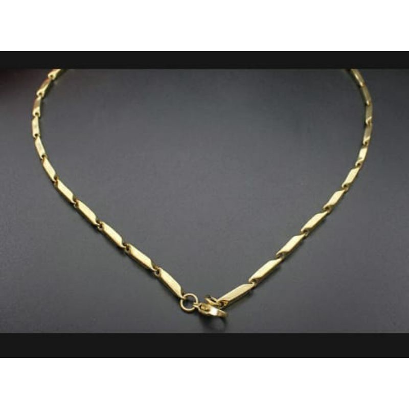 [COD]KALUNG EMAS RANTAI BIJI PADI PRIA WANITA STAINLESS