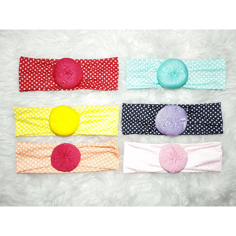 HB01 Headband Bandana Biasa Korea Bayi Donat Motif/Polos 20x5cm