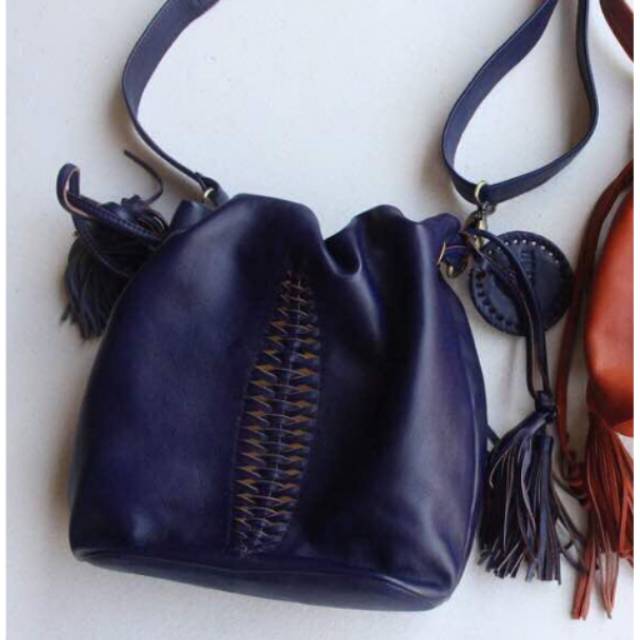 Adiwitya Sling Bag Navy by Serlium Leather