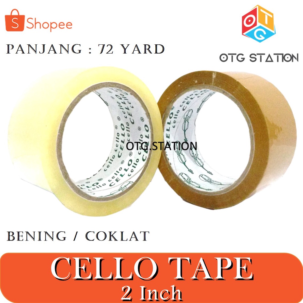 

Cello Tape 2 Inch Isolasi Besar Cellotape Lakban Lem Perekat Bening Alat Isolasi Pembungkus OTG STATION