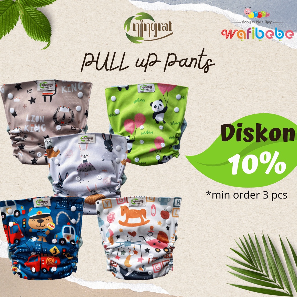 Ningrat Clodi Pull Up Pant - Insert Popok Kain Cuci Ulang Tipe Kancing Cloth Diapers dari Newborn