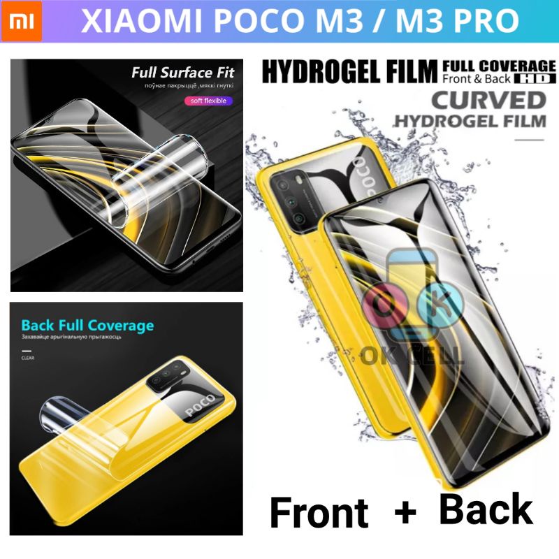 Hydrogel Anti Gores Layar Depan Belakang Xiaomi Poco M3 Pro Pelindung Screen Protector Premium