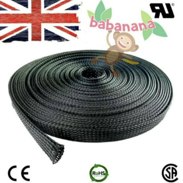 Pembungkus Kabel 16 mm Cable Sleeve Sleving Expandable braided nylon