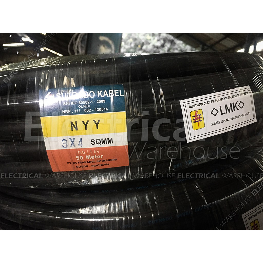 Kabel Listrik NYY 3x4mm2 SUTRADO Meteran ( 3x4mm 3x4 3 x 4mm 3x4 )