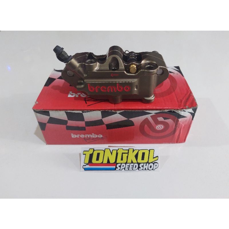 KALIPER MONOBLOK KOPY BREMBO 4P 4PISTON KIRI WARNA BROWN