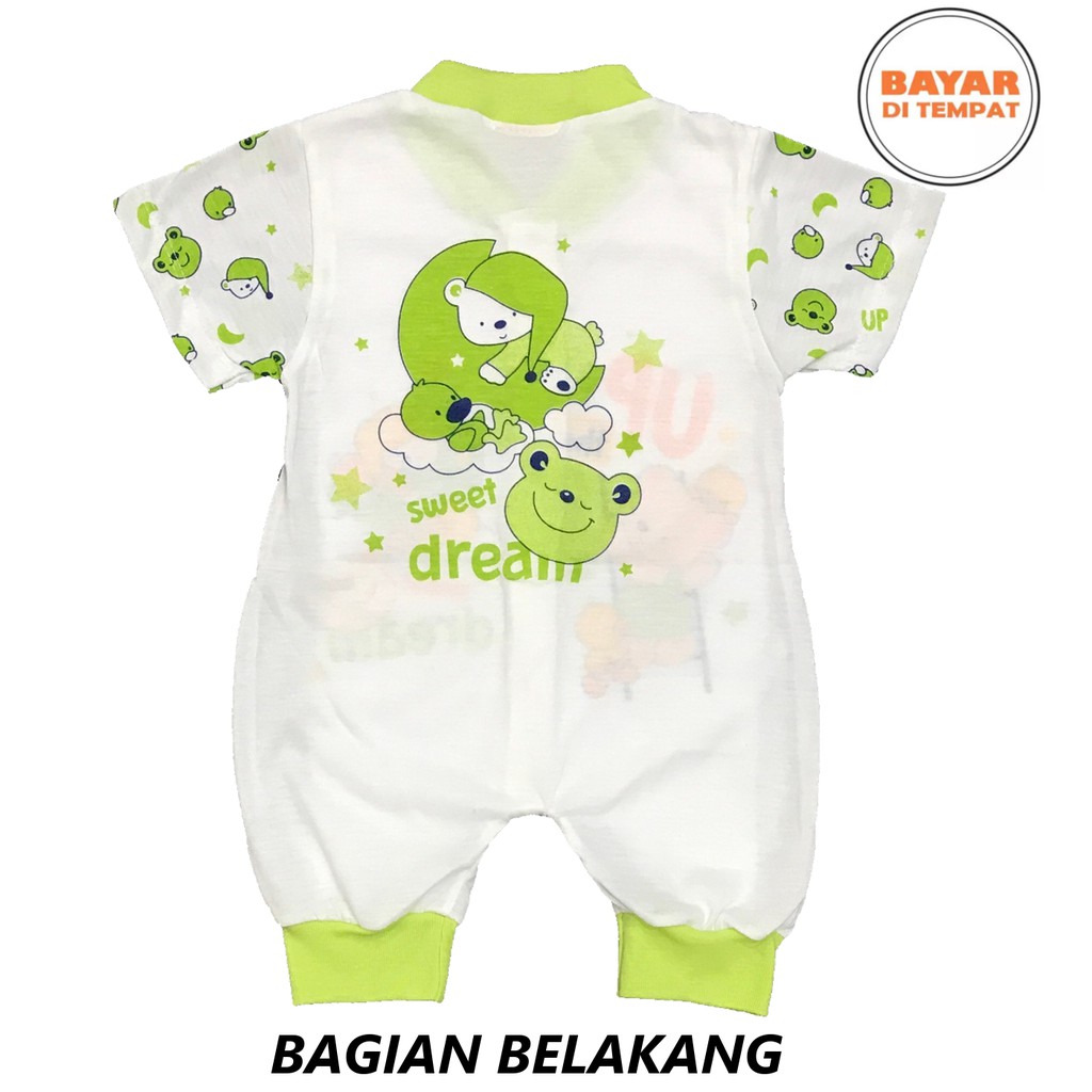 BAYIe - 3 PCS Baju model Hansop/Jumper/Romper PENDEK Bayi/Anak Laki-laki/Perempuan TOKARI 0-6 bulan