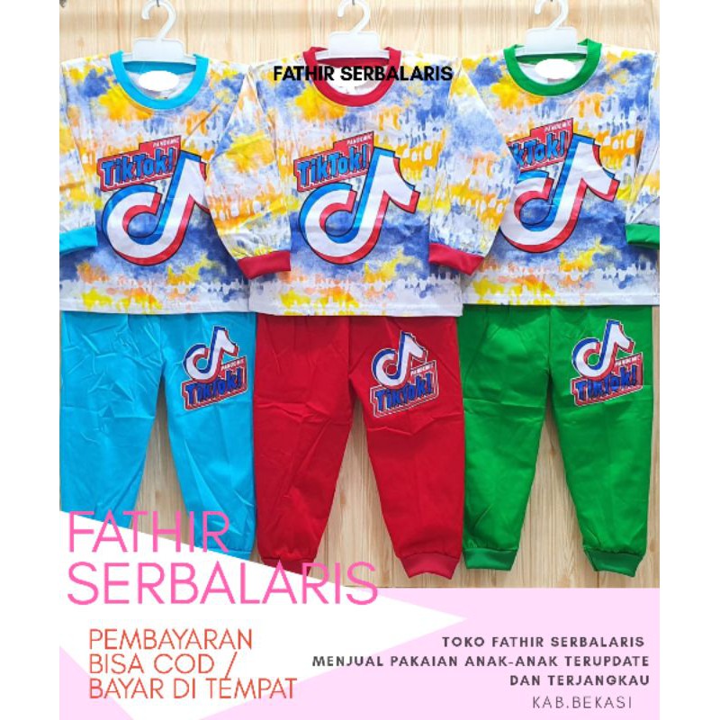SETELAN BAJU PANJANG PIYAMA TIKTOK TERBARU / BAJU PANJANG TIKTOK ANAK TERLARIS