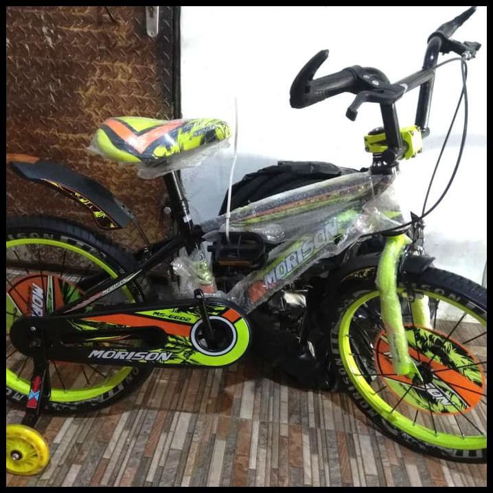 New Arrival - Sepeda Anak Bmx 18 Inch Morison 6602 Roda Bantu & Spakbor Nyala